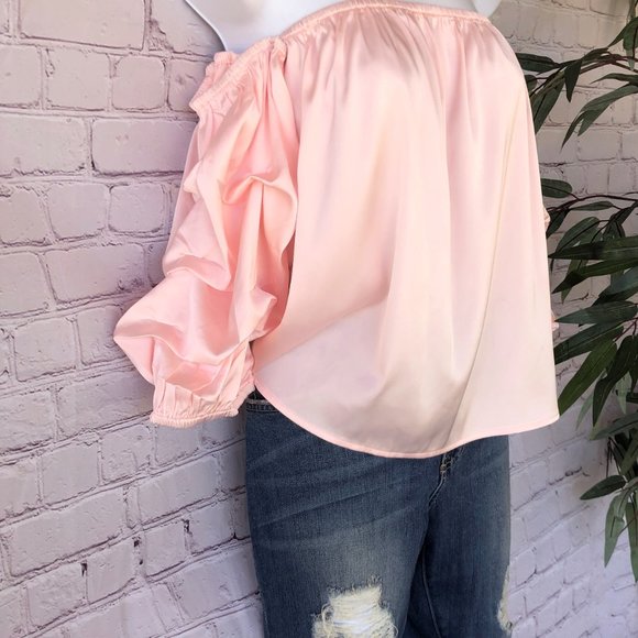 Rosé Babe Satin Pink Top - Picture 4 of 11